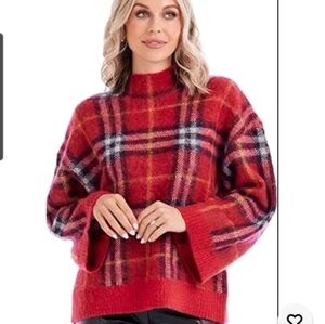 Mud Pie  Red Plaid Sweater